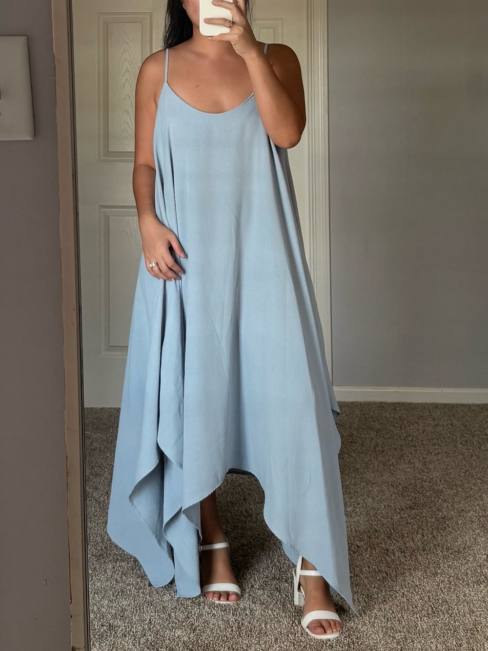 🩵 Light Blue Asymmetric Maxi Dress 🩵
